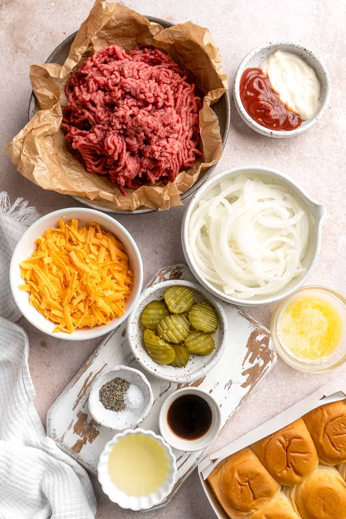 Easy Cheeseburger Sliders have the classic flavor of your favorite burgers in bite-size form without the fuss of forming or grilling a single burger patty! | aheadofthyme.com