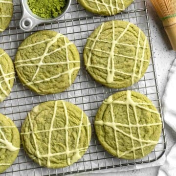 These homemade Matcha Cookies are the perfect soft and chewy sugar cookies with a bold green color and matcha's distinct grassy flavor. | aheadofthyme.com