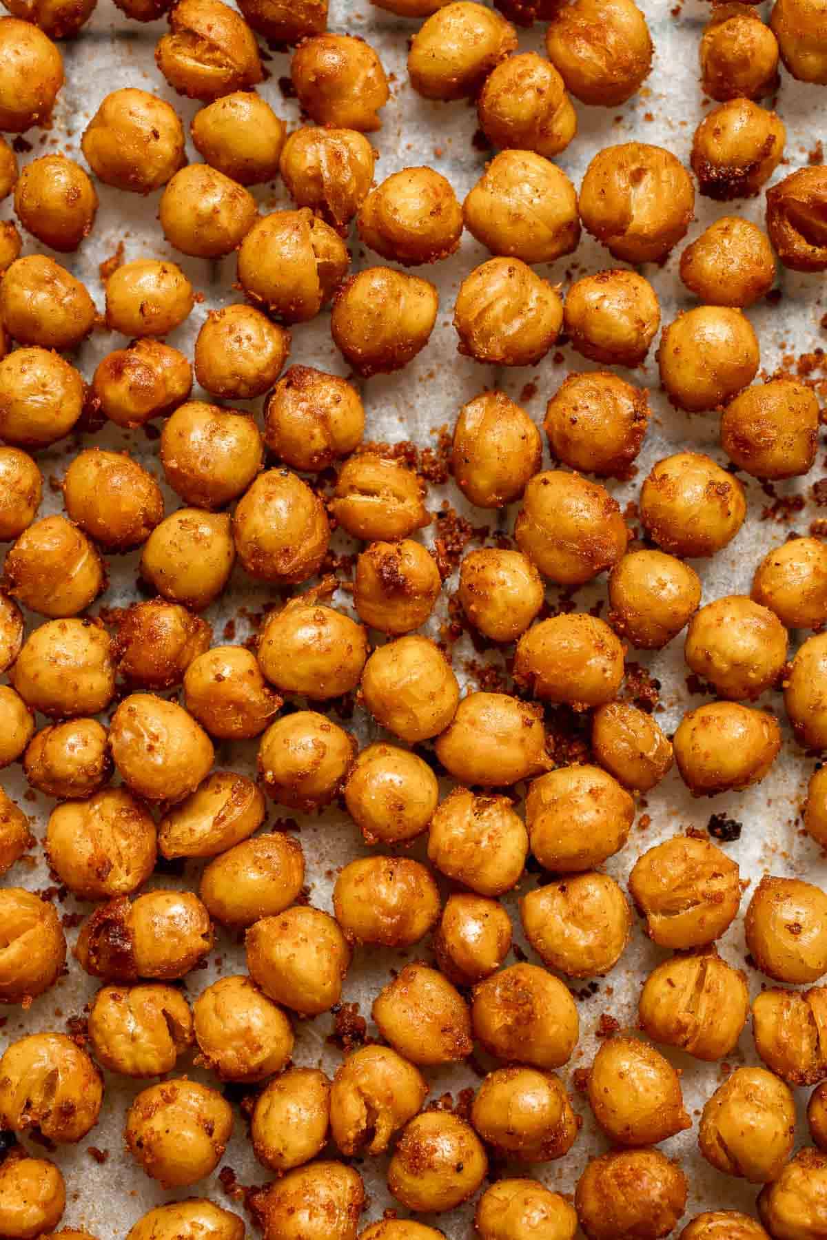 Crispy Roasted Chickpeas are a delicious, flavorful, and easy to make snack that is also an amazing crunchy topping for salads, grain bowls, and more. | aheadofthyme.com