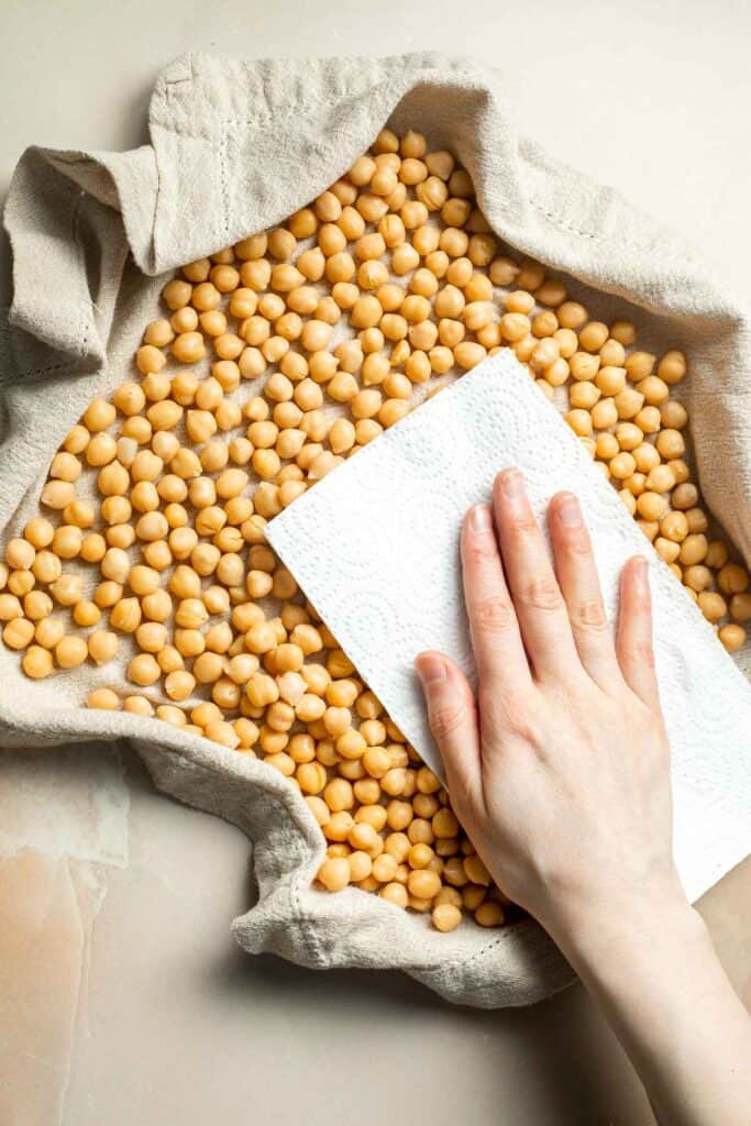 Crispy Roasted Chickpeas are a delicious, flavorful, and easy to make snack that is also an amazing crunchy topping for salads, grain bowls, and more. | aheadofthyme.com