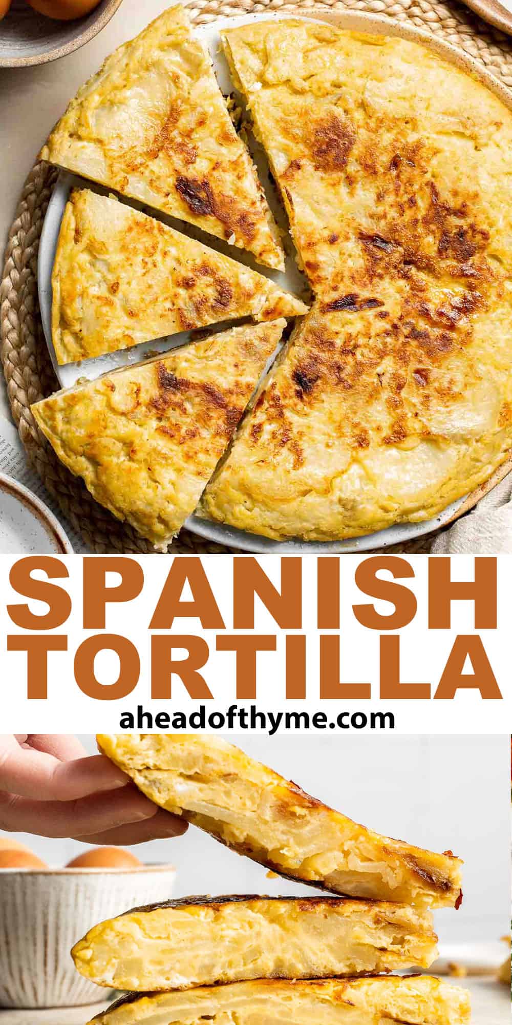 This traditional Spanish Tortilla, also known as tortilla española or tortilla de patatas, is a popular egg and potato dish served across Spain. | aheadofthyme.com