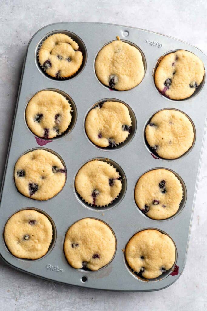 Blueberry Cupcakes are a homemade treat with moist and tender vanilla cupcake batter loaded with fresh blueberries and topped with blueberry buttercream. | aheadofthyme.com