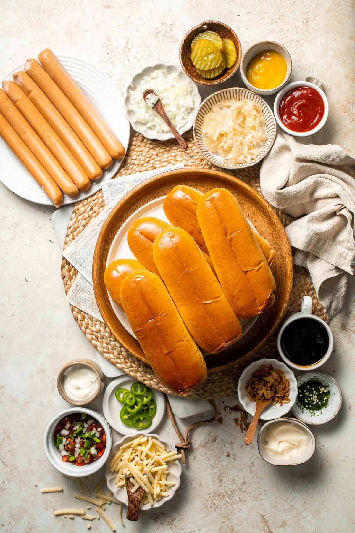 Juicy and delicious Gourmet Hot Dogs loaded with a variety of toppings will take your next backyard BBQ or potluck to a whole new level. Try them all! | aheadofthyme.com