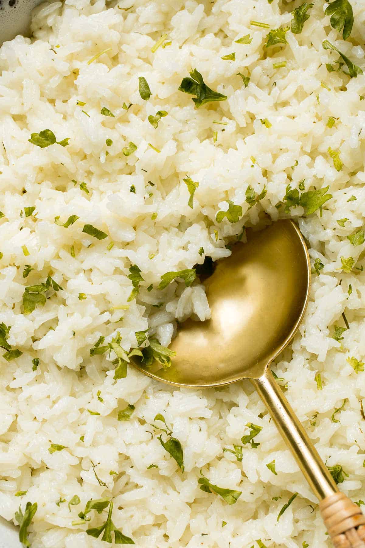 This simple Greek Rice is lemony, full of herbs, and warm, delicious flavors — and it couldn't be much easier to make. Our go-to fluffy herb rice dish! | aheadofthyme.com
