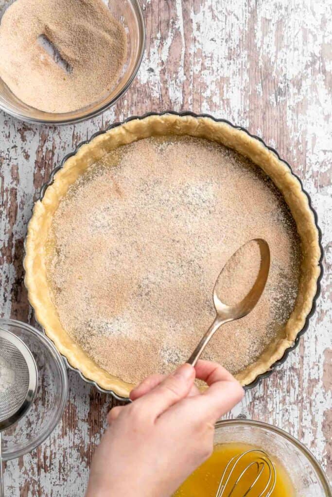 This Apple Tart is a cozy fall dessert made with tart apples nestled in a flaky crust and topped with cinnamon sugar. It's like an apple pie but way better! | aheadofthyme.com