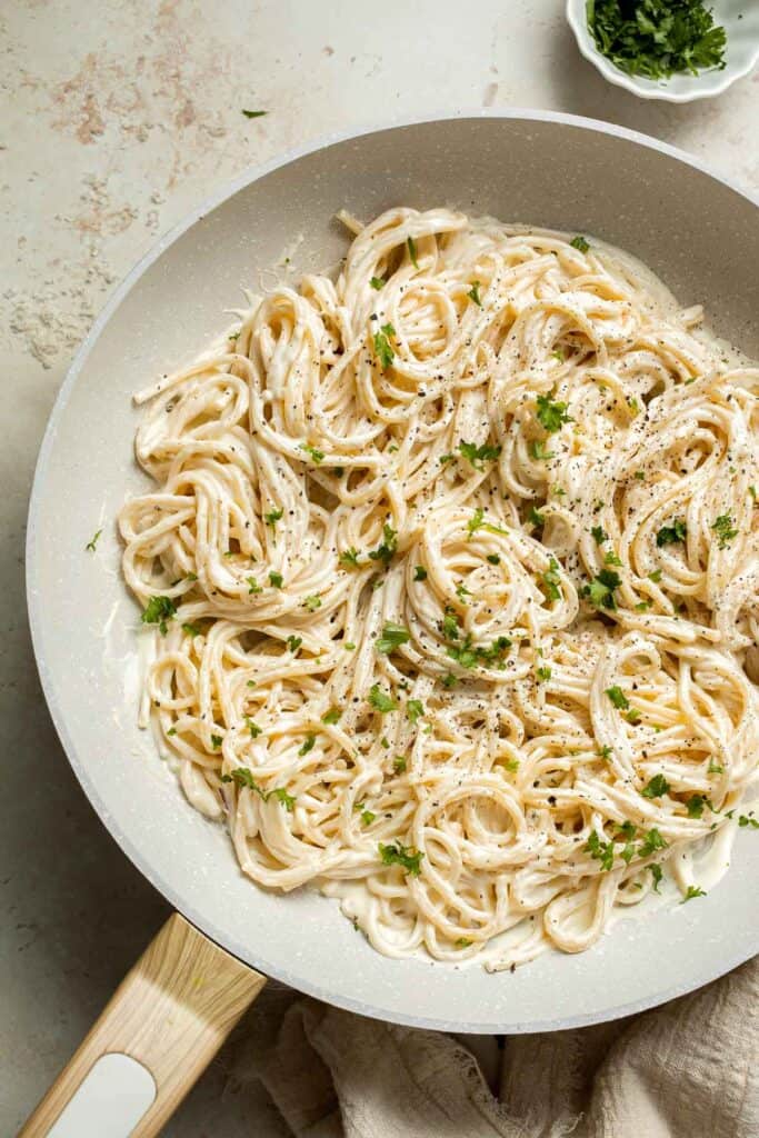 This Cream Cheese Pasta is simple, creamy, and so delicious. Ready in just 15 minutes from start to finish! | aheadofthyme.com