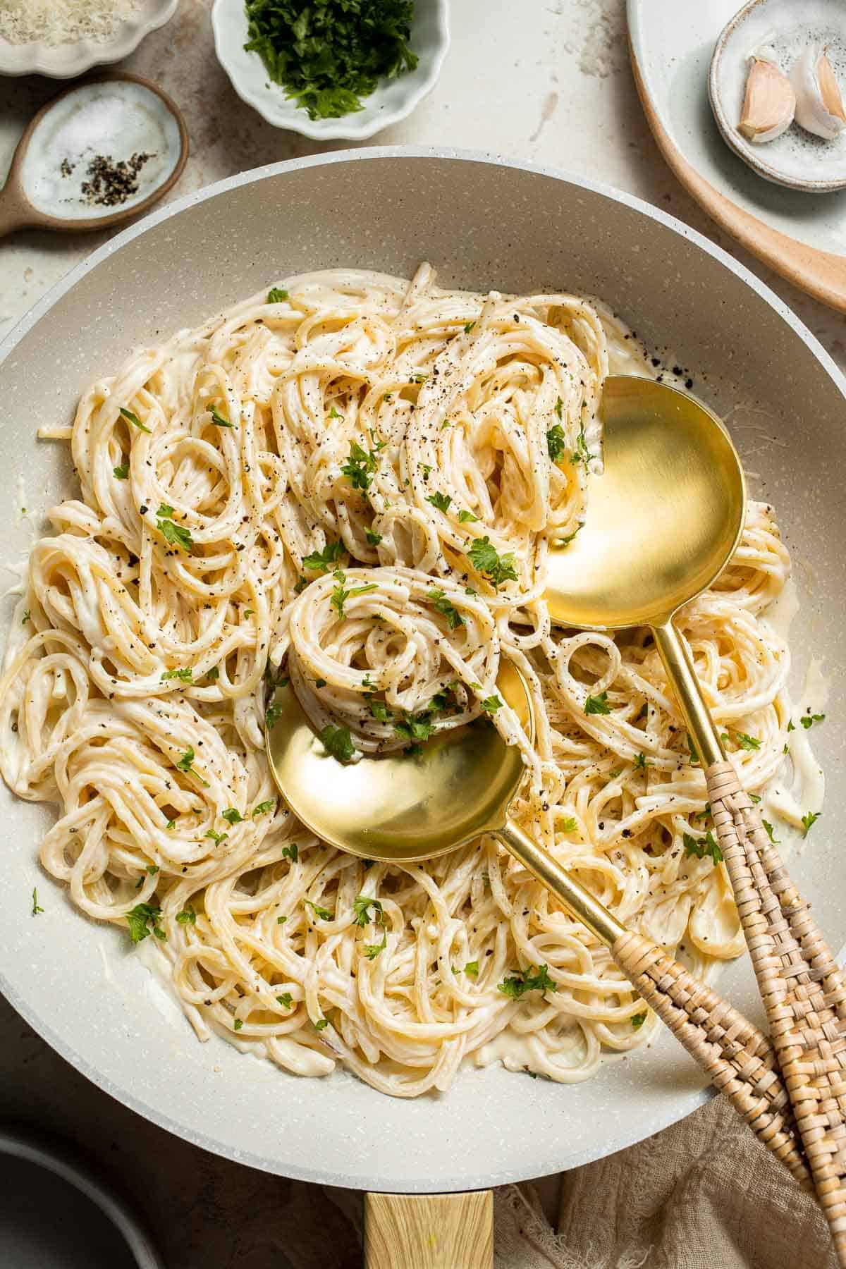 This Cream Cheese Pasta is simple, creamy, and so delicious. Ready in just 15 minutes from start to finish! | aheadofthyme.com