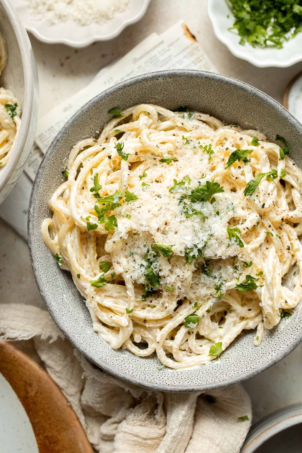 This Cream Cheese Pasta is simple, creamy, and so delicious. Ready in just 15 minutes from start to finish! | aheadofthyme.com