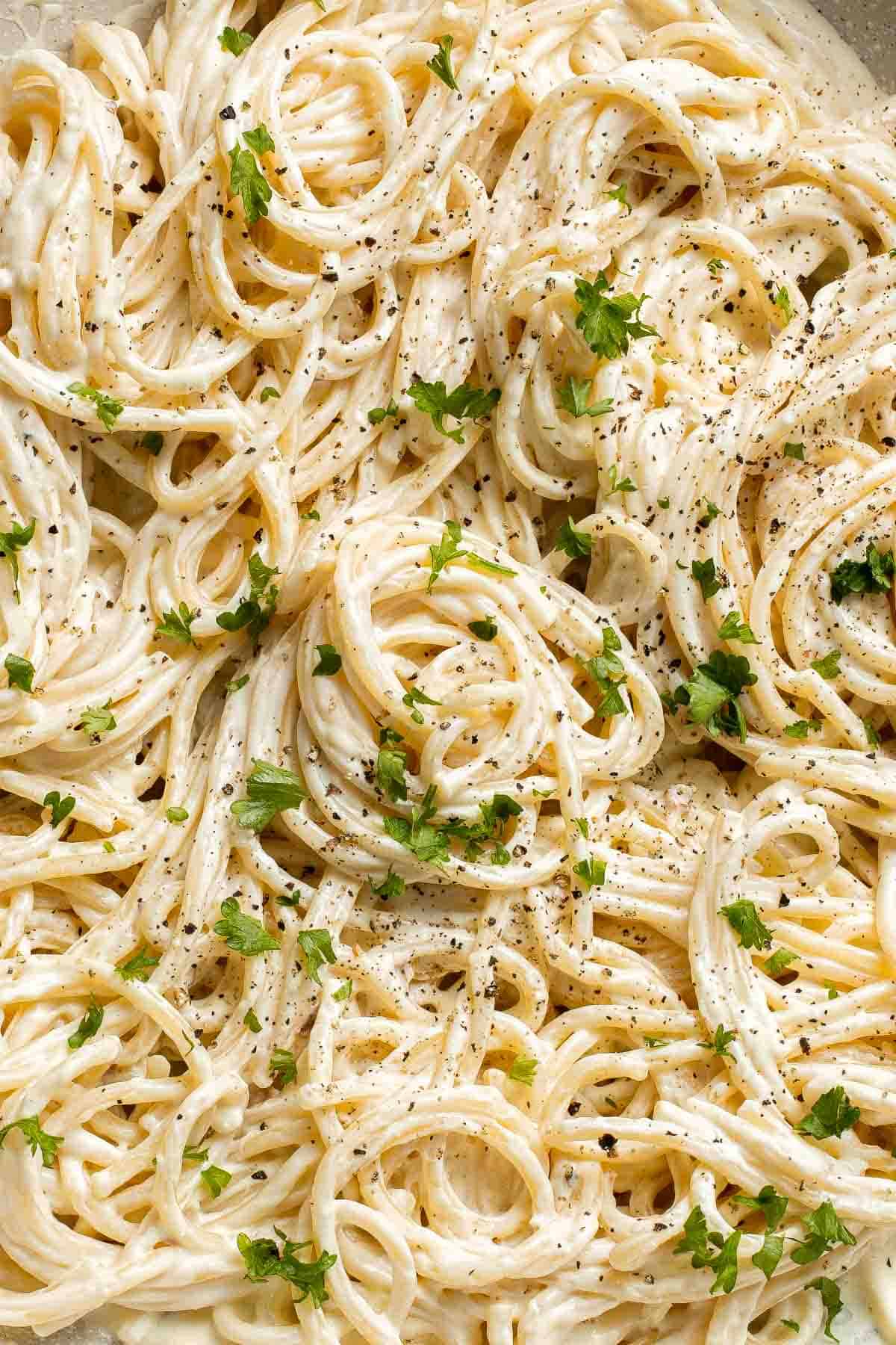 This Cream Cheese Pasta is simple, creamy, and so delicious. Ready in just 15 minutes from start to finish! | aheadofthyme.com