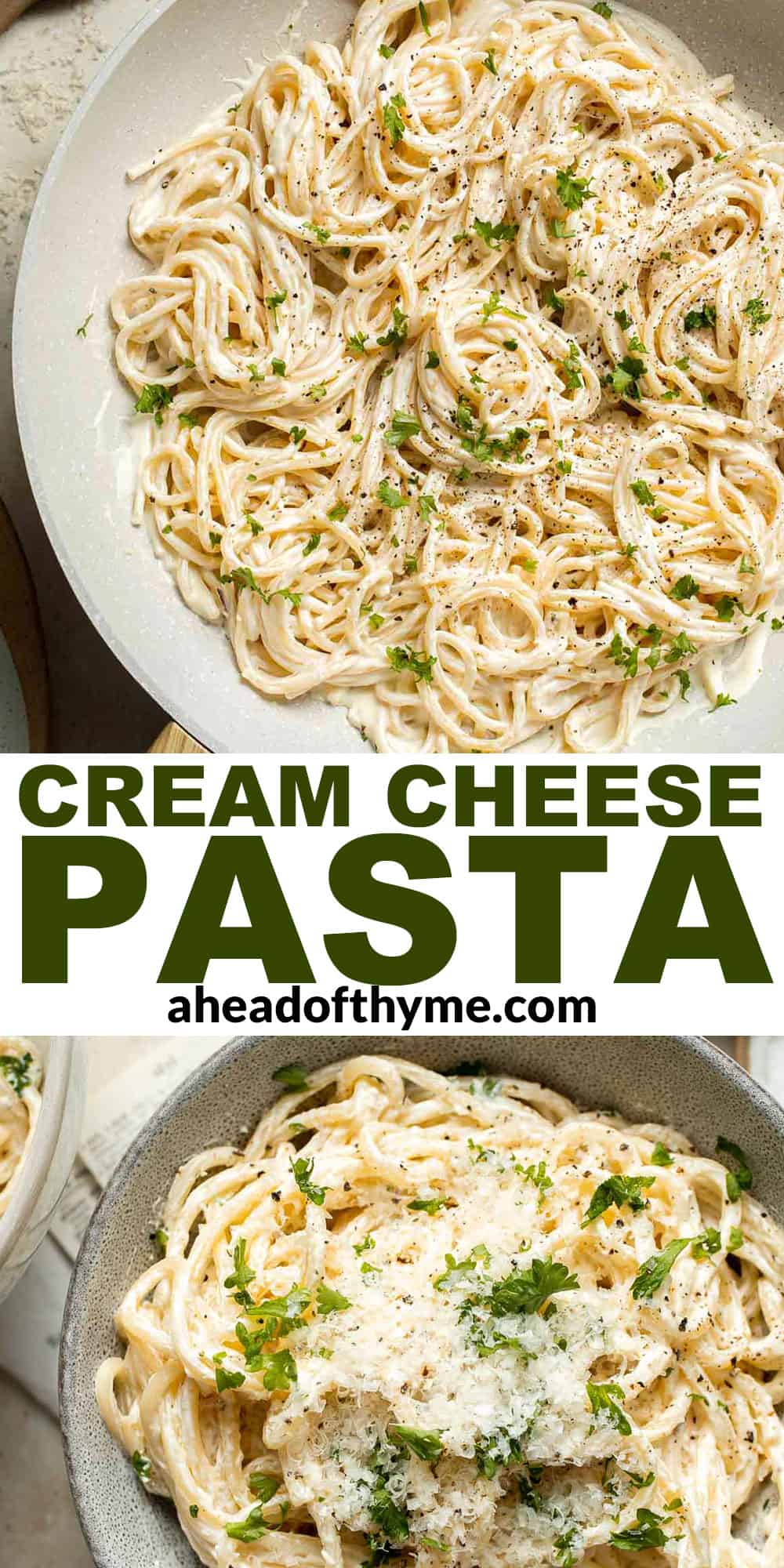 This Cream Cheese Pasta is simple, creamy, and so delicious. Ready in just 15 minutes from start to finish! | aheadofthyme.com