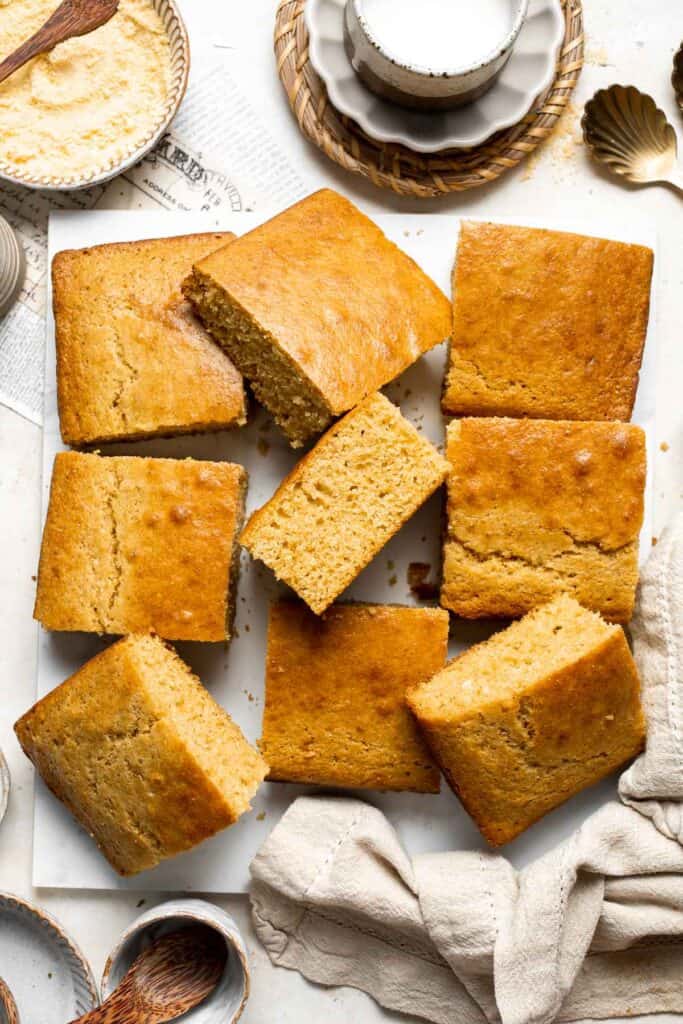 Buttermilk Cornbread tastes just like grandma used to make — moist tender texture, crisp edges, and a hint of sweetness to balance out your favorite chili. | aheadofthyme.com