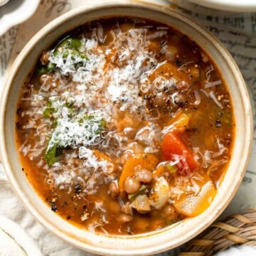 Italian Lentil Soup transforms simple pantry staples (like lentils and canned tomatoes) and fresh veggies into a hearty meal to warm you up on a cold day. | aheadofthyme.com