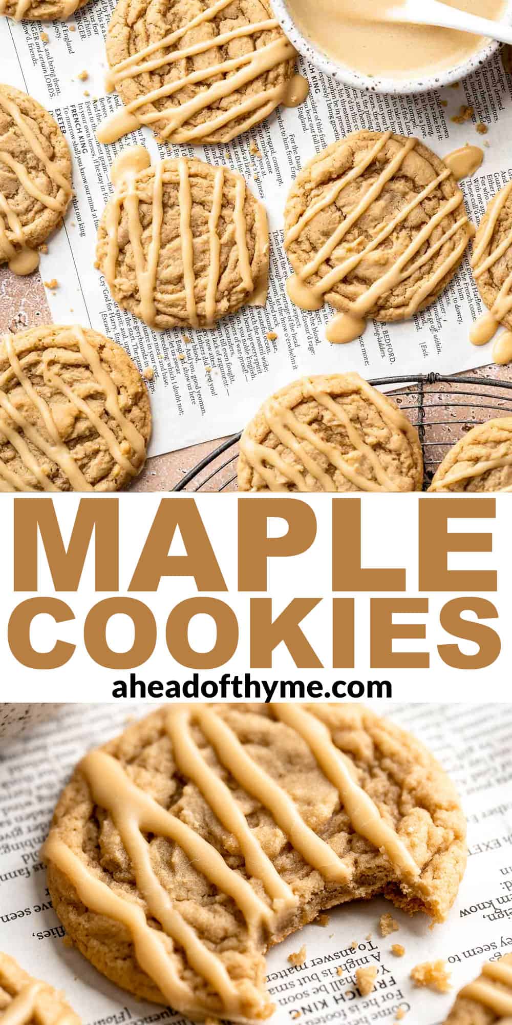 Soft, buttery and, chewy, these sweet Maple Cookies (made with real maple syrup) are quick and easy to make with no chilling required! | aheadofthyme.com