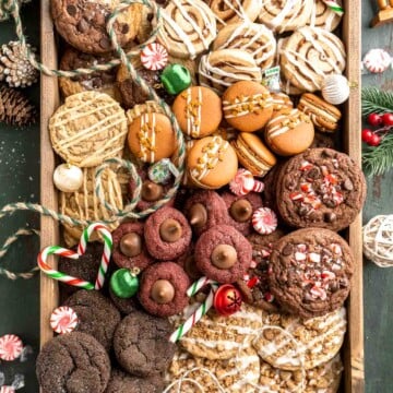 Our Christmas Cookie Platter this year, filled with festive treats and holiday cheer, with the best mix of colors, shapes, and flavors to impress. | aheadofthyme.com