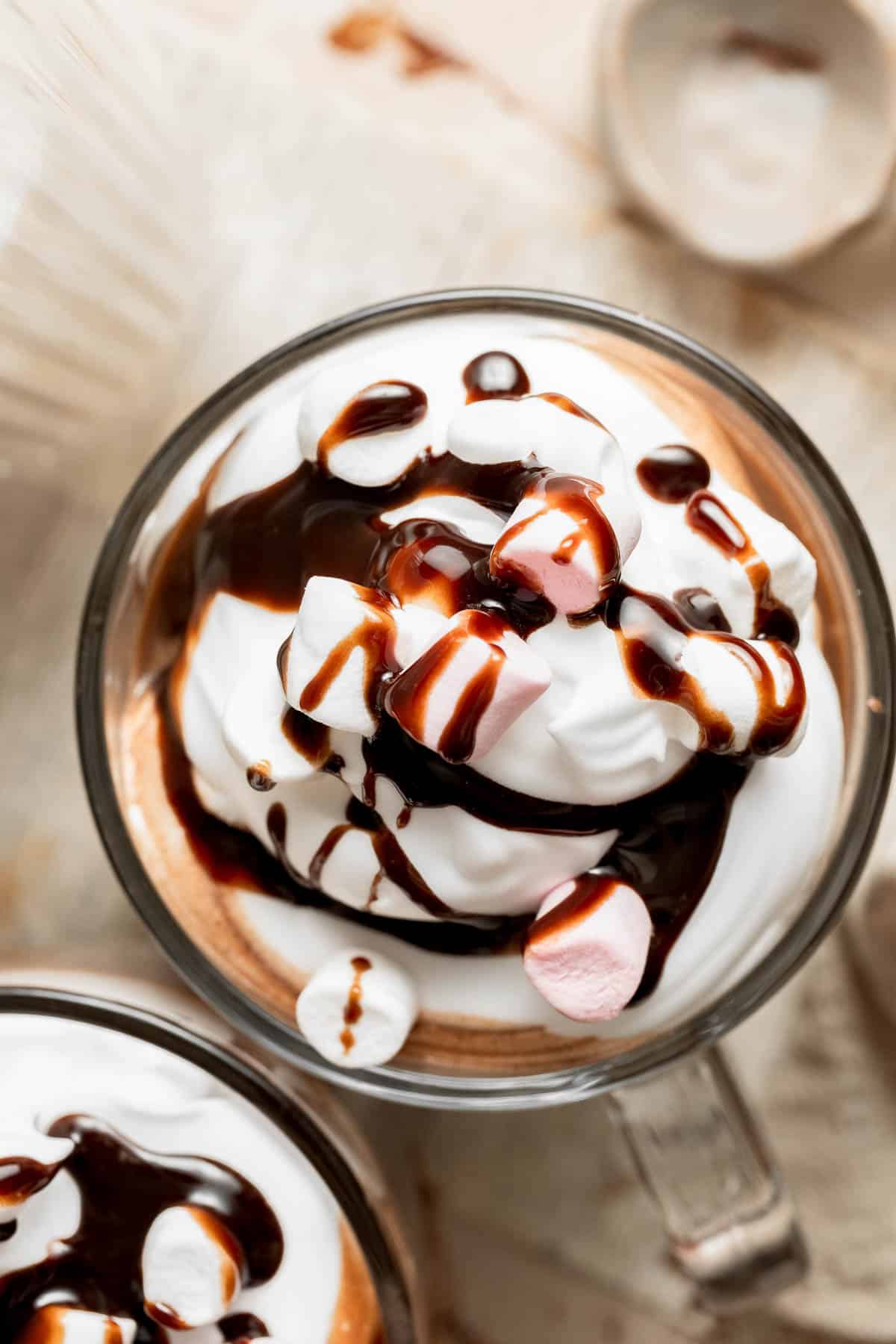 Homemade Hot Chocolate is made with actual chocolate, melted into milk, and whisked until smooth and creamy. No more prepackaged mixes! | aheadofthyme.com