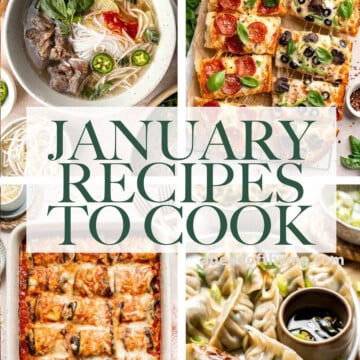 Are you wondering what to cook in January? Browse our collection of 50 best January recipes to cook for breakfast, lunch, dinner, and dessert! | aheadofthyme.com