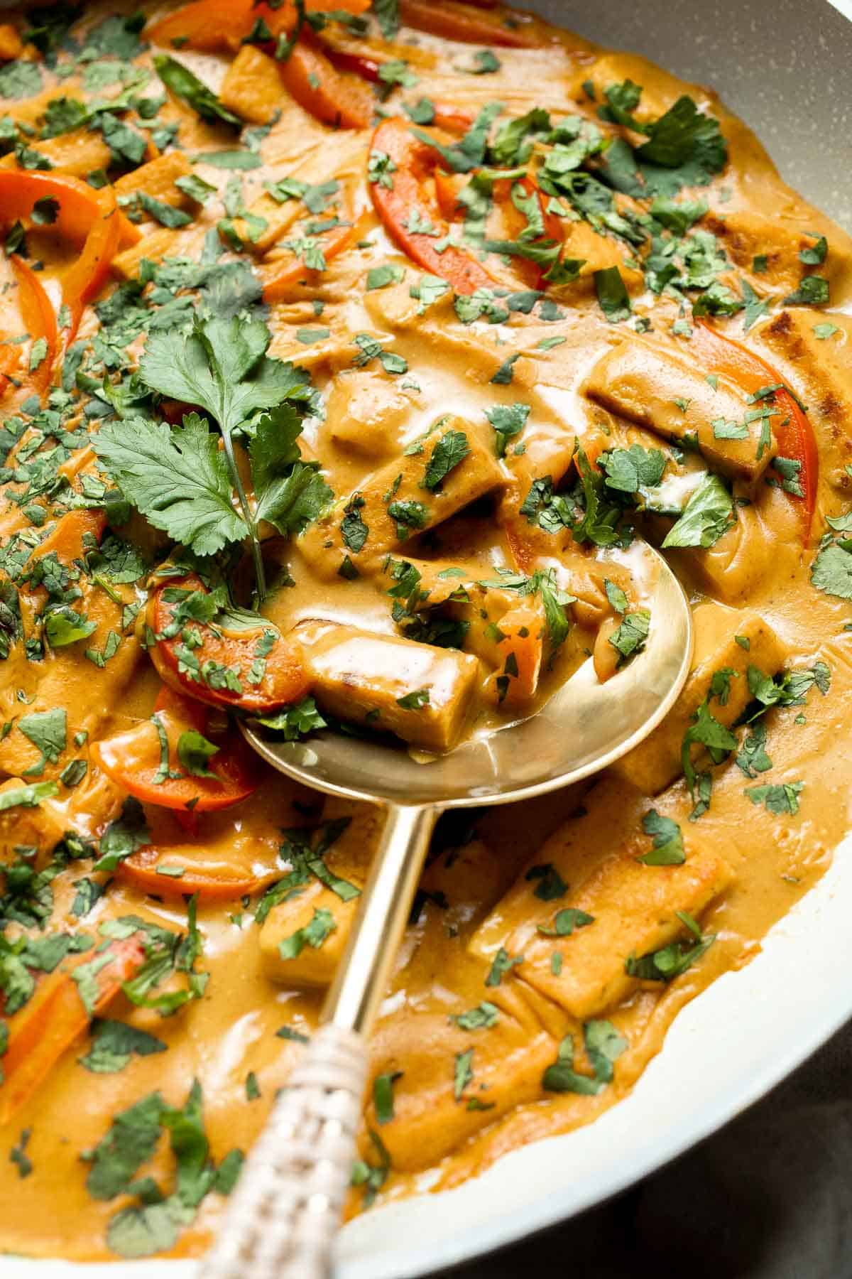 Quick and easy Tofu Coconut Curry is nourishing, satisfying, and so delicious. It's ready in just 20 minutes, making it a one pot meal for busy weeknights. | aheadofthyme.com