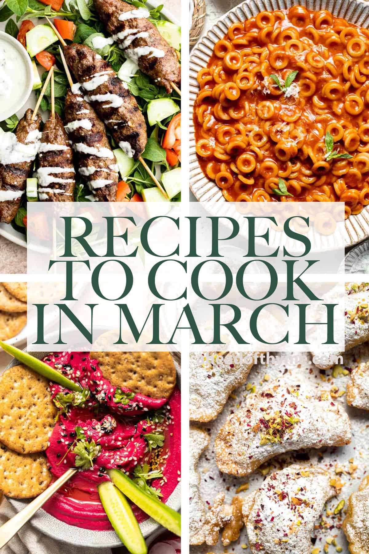 Are you wondering what to cook in March? Browse our collection of 50 best March recipes to cook for breakfast, lunch, dinner, and dessert! | aheadofthyme.com
