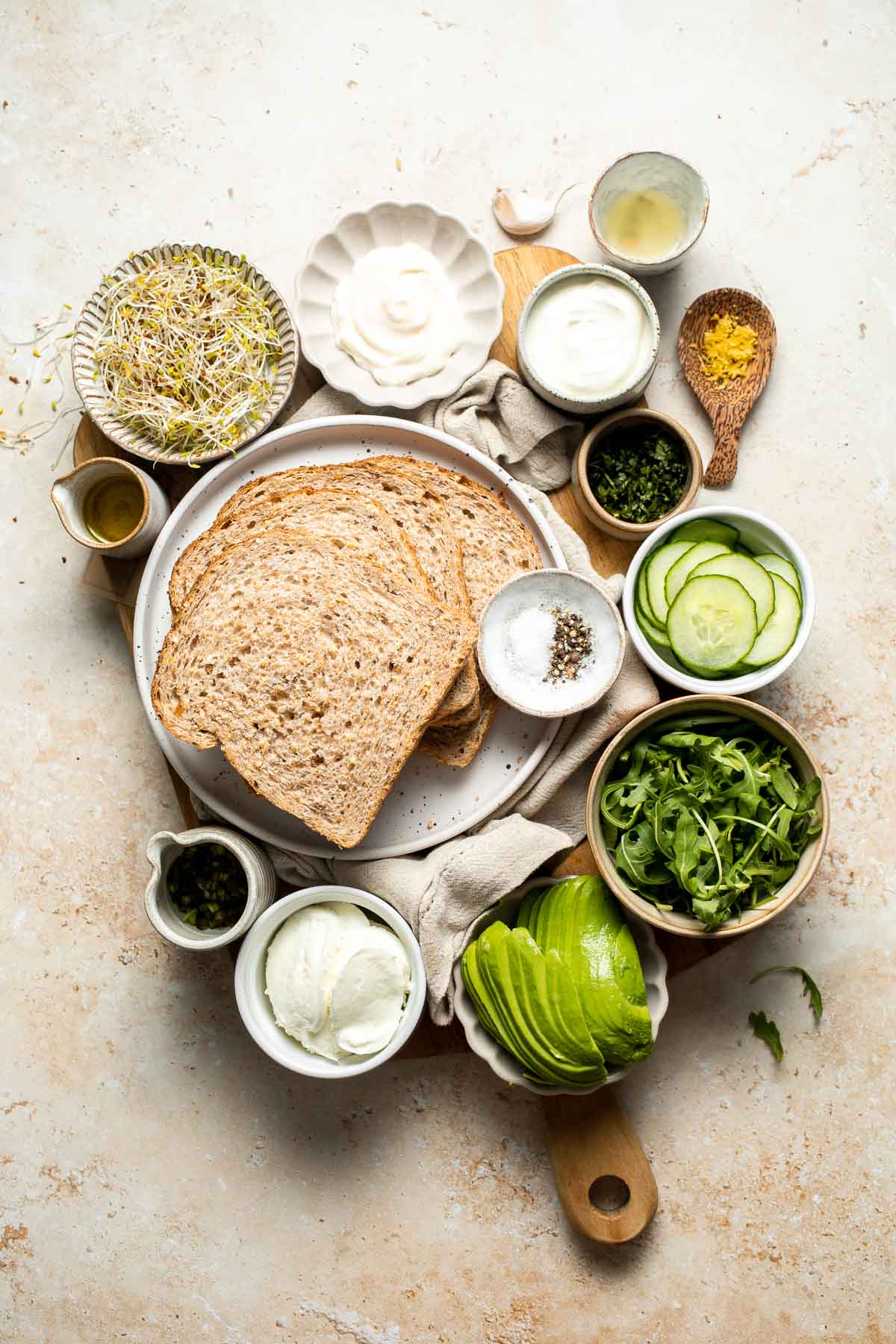 Green Goddess Sandwich is a fresh and vibrant twist on a classic veggie sandwich, packed with a creamy herb sauce, crisp veggies, avocado, and mozzarella. | aheadofthyme.com