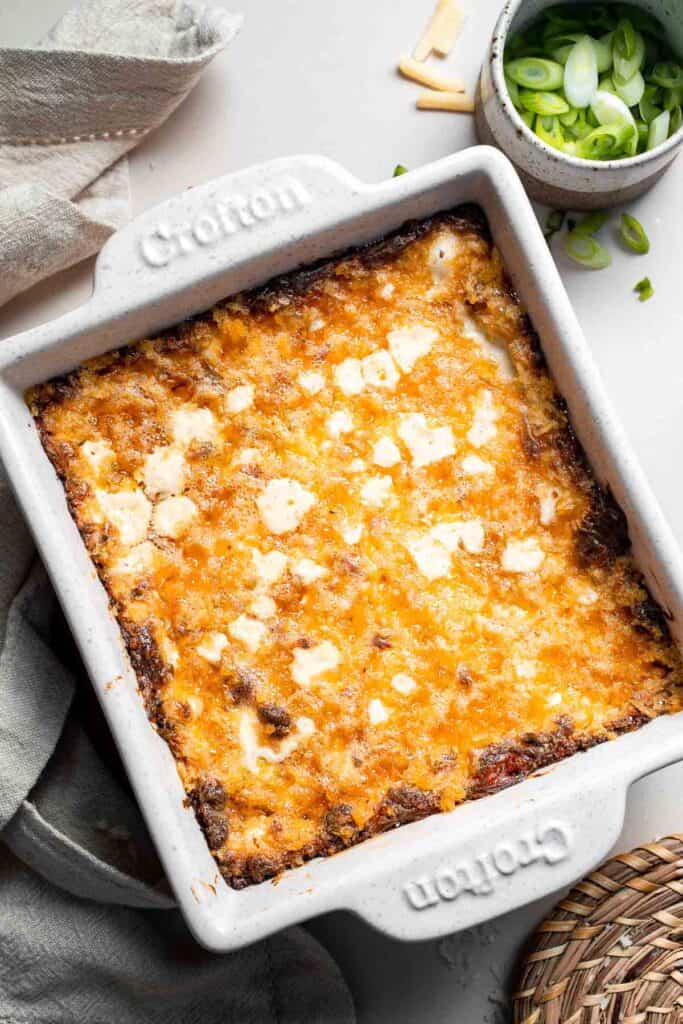 This Jalapeño Popper Dip is creamy, cheesy, and delicious — everything you love about the classic appetizer, served warm and scoopable. | aheadofthyme.com