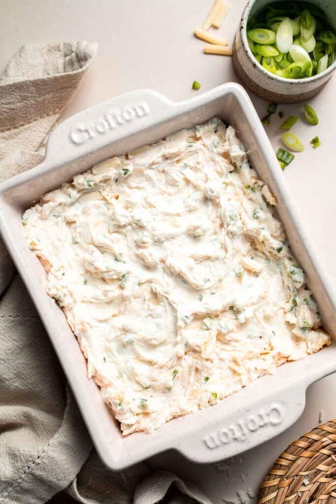 This Jalapeño Popper Dip is creamy, cheesy, and delicious — everything you love about the classic appetizer, served warm and scoopable. | aheadofthyme.com