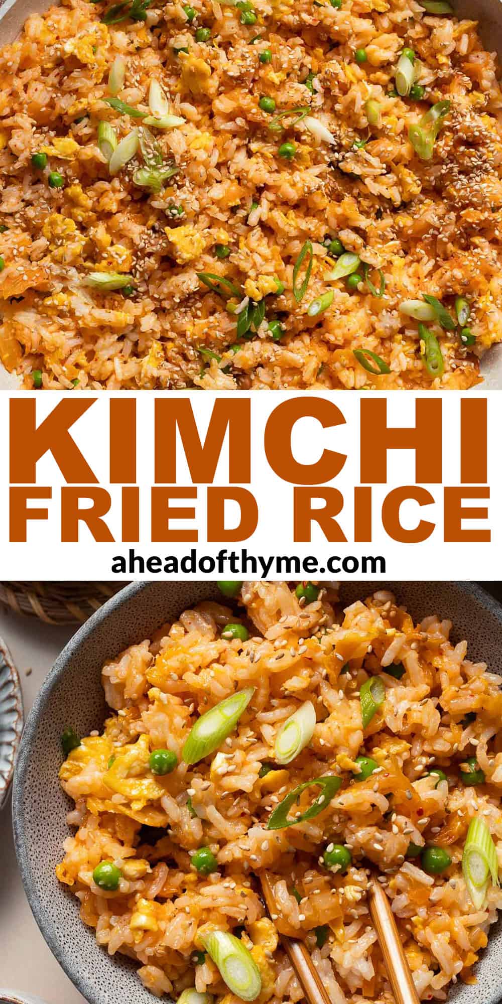 Kimchi Fried Rice is a bold, flavorful dish that takes just minutes to prepare using a few simple ingredients — and a great way to use up leftover rice! | aheadofthyme.com