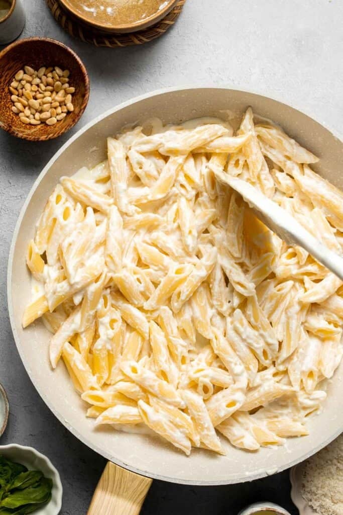 Lemon Ricotta Pasta is bright, creamy, and bursting with fresh flavor — comfort food with a zesty twist. Ready in under 20 minutes! | aheadofthyme.com