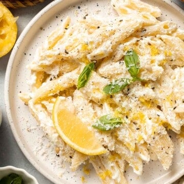 Lemon Ricotta Pasta is bright, creamy, and bursting with fresh flavor — comfort food with a zesty twist. Ready in under 20 minutes! | aheadofthyme.com