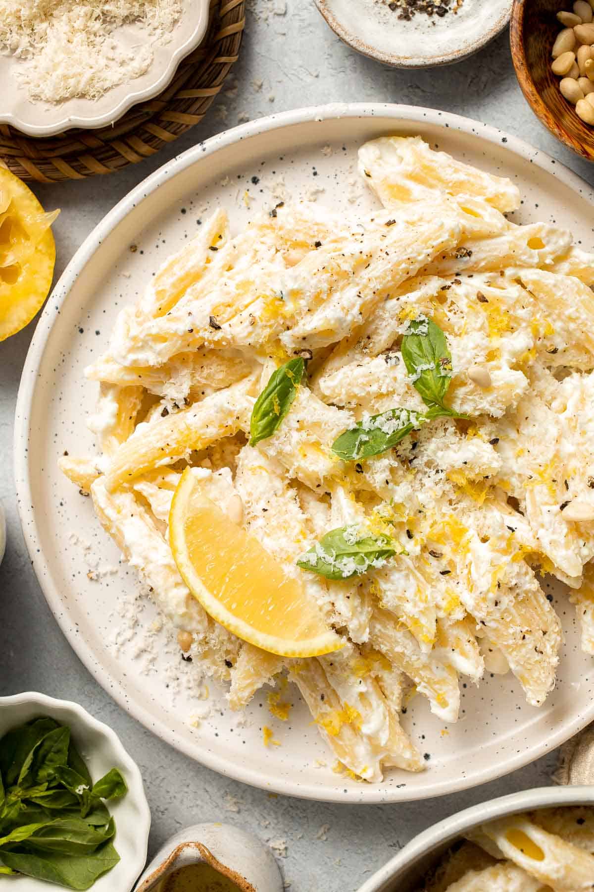Lemon Ricotta Pasta is bright, creamy, and bursting with fresh flavor — comfort food with a zesty twist. Ready in under 20 minutes! | aheadofthyme.com