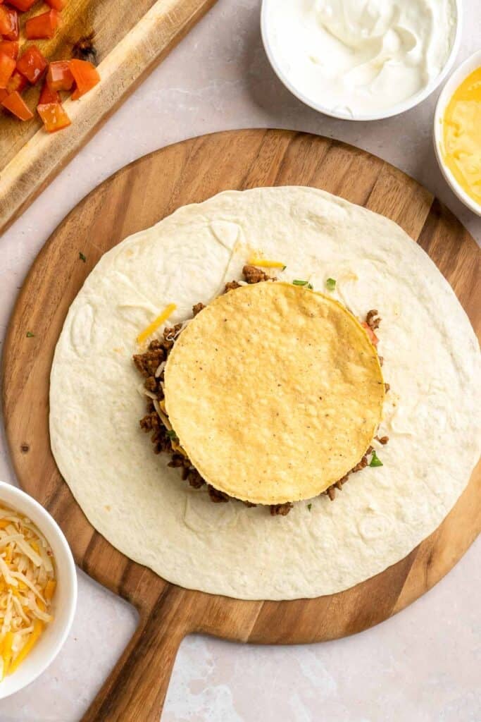Homemade Crunchwrap is a crispy, cheesy, flavor-packed meal inspired by the fast-food favorite — only better! Easy to customize and freezer-friendly too. | aheadofthyme.com