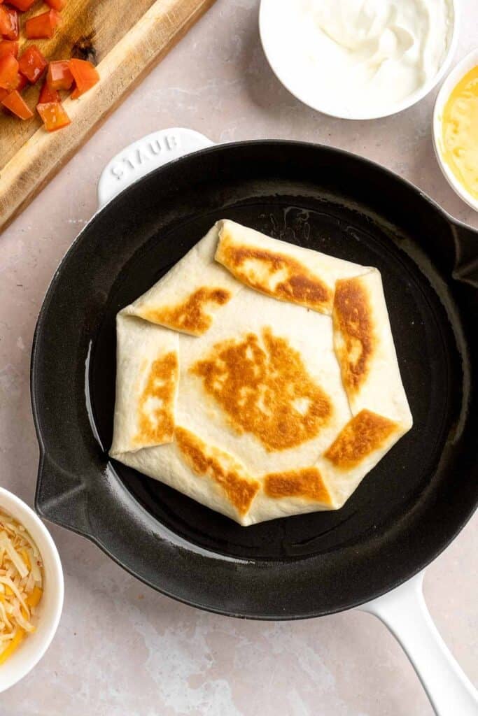 Homemade Crunchwrap is a crispy, cheesy, flavor-packed meal inspired by the fast-food favorite — only better! Easy to customize and freezer-friendly too. | aheadofthyme.com