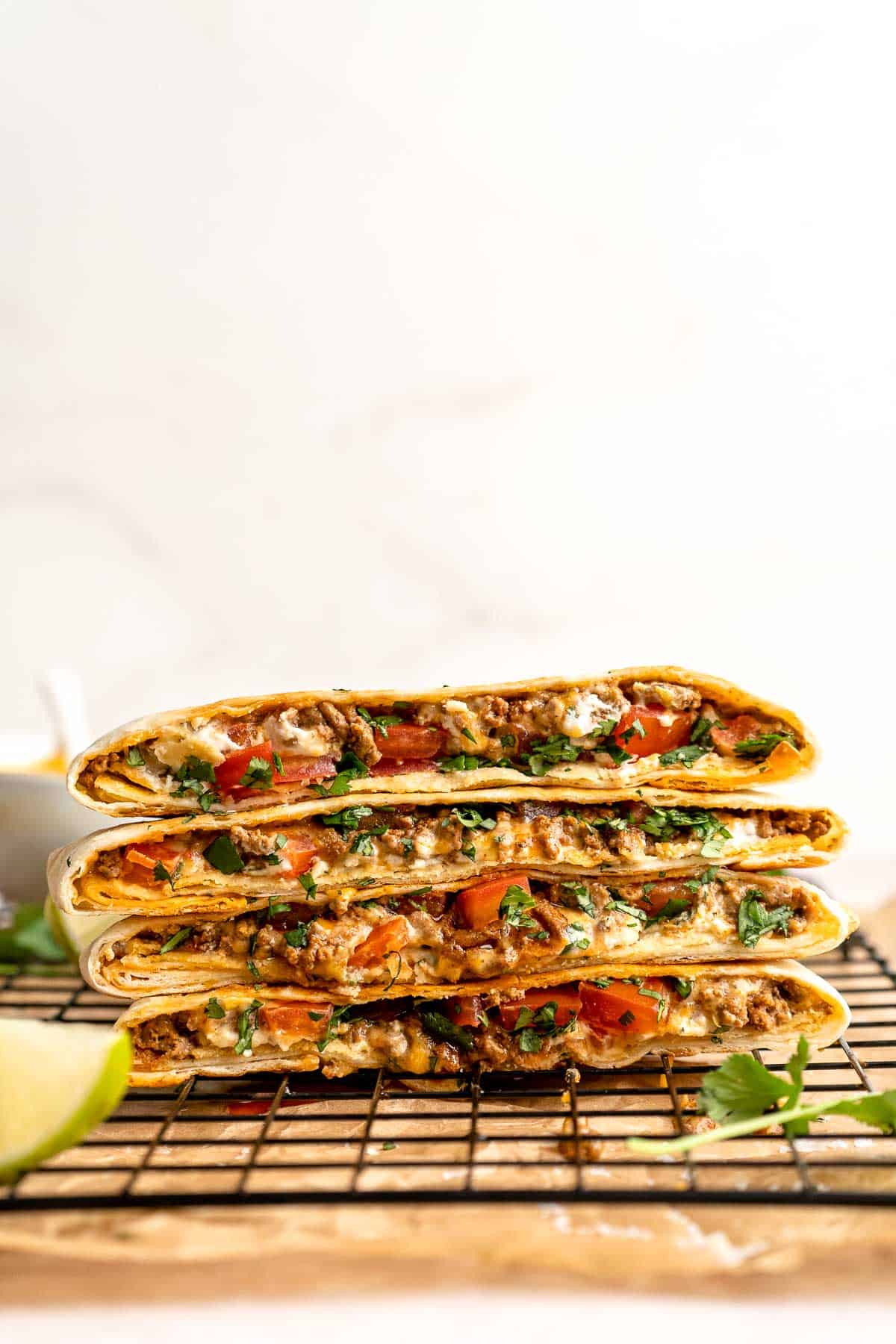 Homemade Crunchwrap is a crispy, cheesy, flavor-packed meal inspired by the fast-food favorite — only better! Easy to customize and freezer-friendly too. | aheadofthyme.com