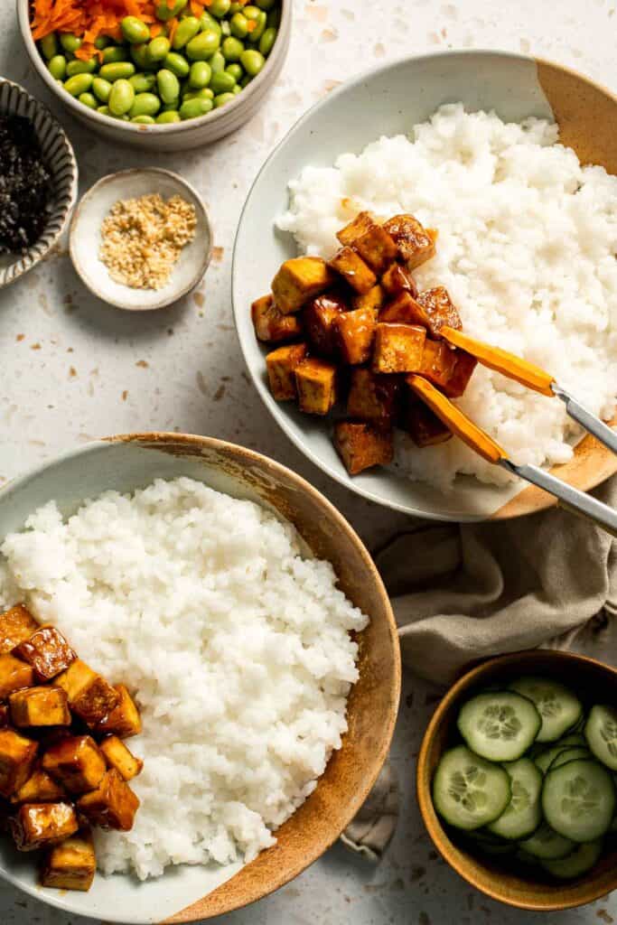 This easy Sushi Bowl recipe is fresh, flavorful, and packed with sushi-inspired ingredients — no rolling required. It's sushi in a simplified form! | aheadofthyme.com