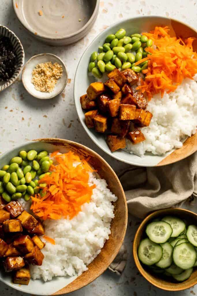 This easy Sushi Bowl recipe is fresh, flavorful, and packed with sushi-inspired ingredients — no rolling required. It's sushi in a simplified form! | aheadofthyme.com