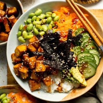 This easy Sushi Bowl recipe is fresh, flavorful, and packed with sushi-inspired ingredients — no rolling required. It's sushi in a simplified form! | aheadofthyme.com