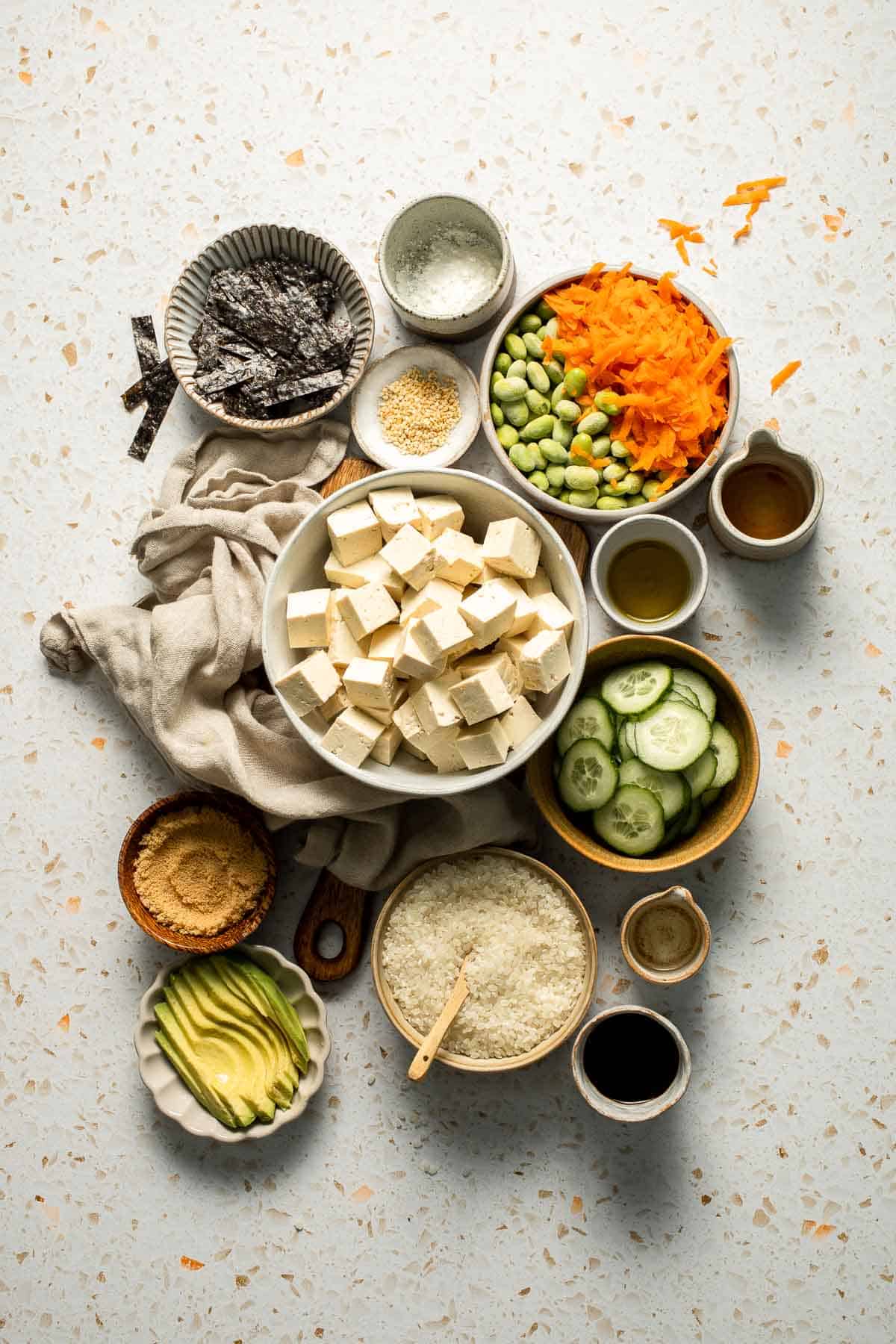 This easy Sushi Bowl recipe is fresh, flavorful, and packed with sushi-inspired ingredients — no rolling required. It's sushi in a simplified form! | aheadofthyme.com