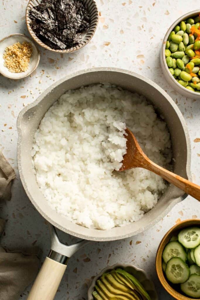 This easy Sushi Bowl recipe is fresh, flavorful, and packed with sushi-inspired ingredients — no rolling required. It's sushi in a simplified form! | aheadofthyme.com