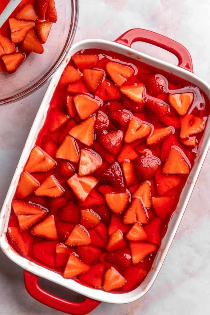 This Strawberry Pretzel Salad features a buttery pretzel crust, creamy filling, and fruity Jello topping — perfect for summer parties and potlucks! | aheadofthyme.com
