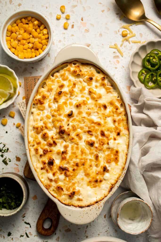 This creamy Mexican Street Corn Dip (Elote Dip) is packed with bold, tangy flavor and ready in just 25 minutes. Perfect for parties! | aheadofthyme.com