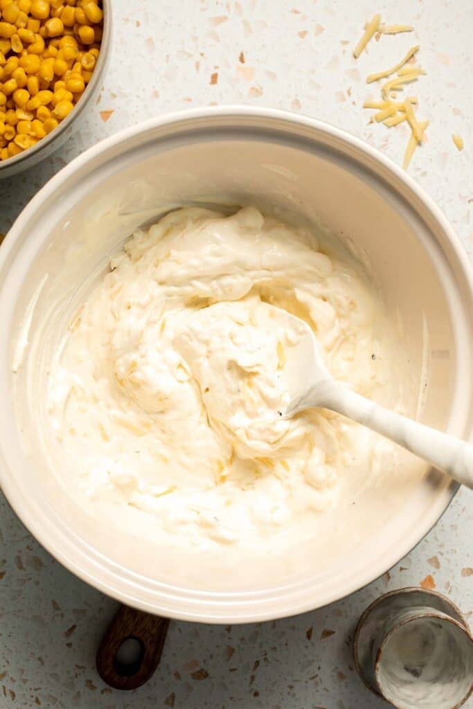 This creamy Mexican Street Corn Dip (Elote Dip) is packed with bold, tangy flavor and ready in just 25 minutes. Perfect for parties! | aheadofthyme.com