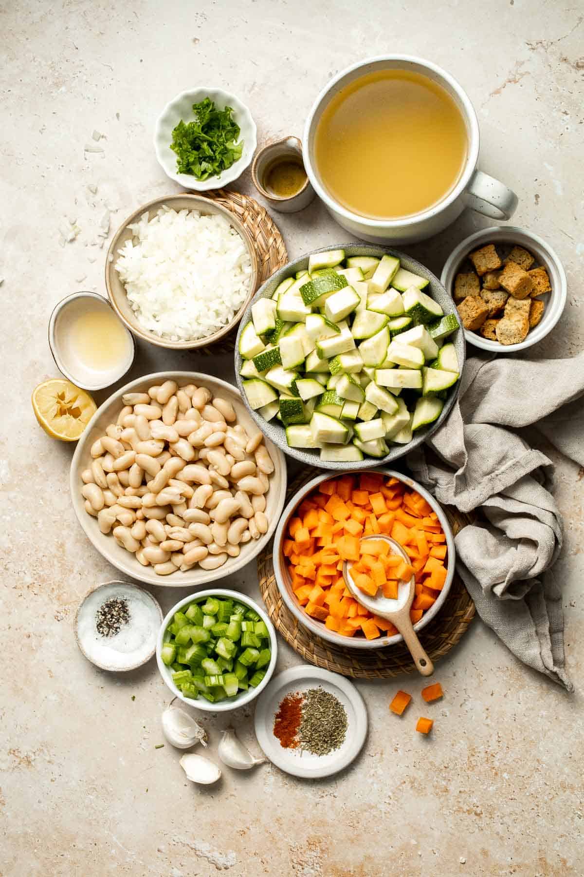 This Creamy Zucchini Soup is made without using cream (using secret ingredient white beans!). It's smooth, healthy, flavorful, vegan, and dairy-free. | aheadofthyme.com