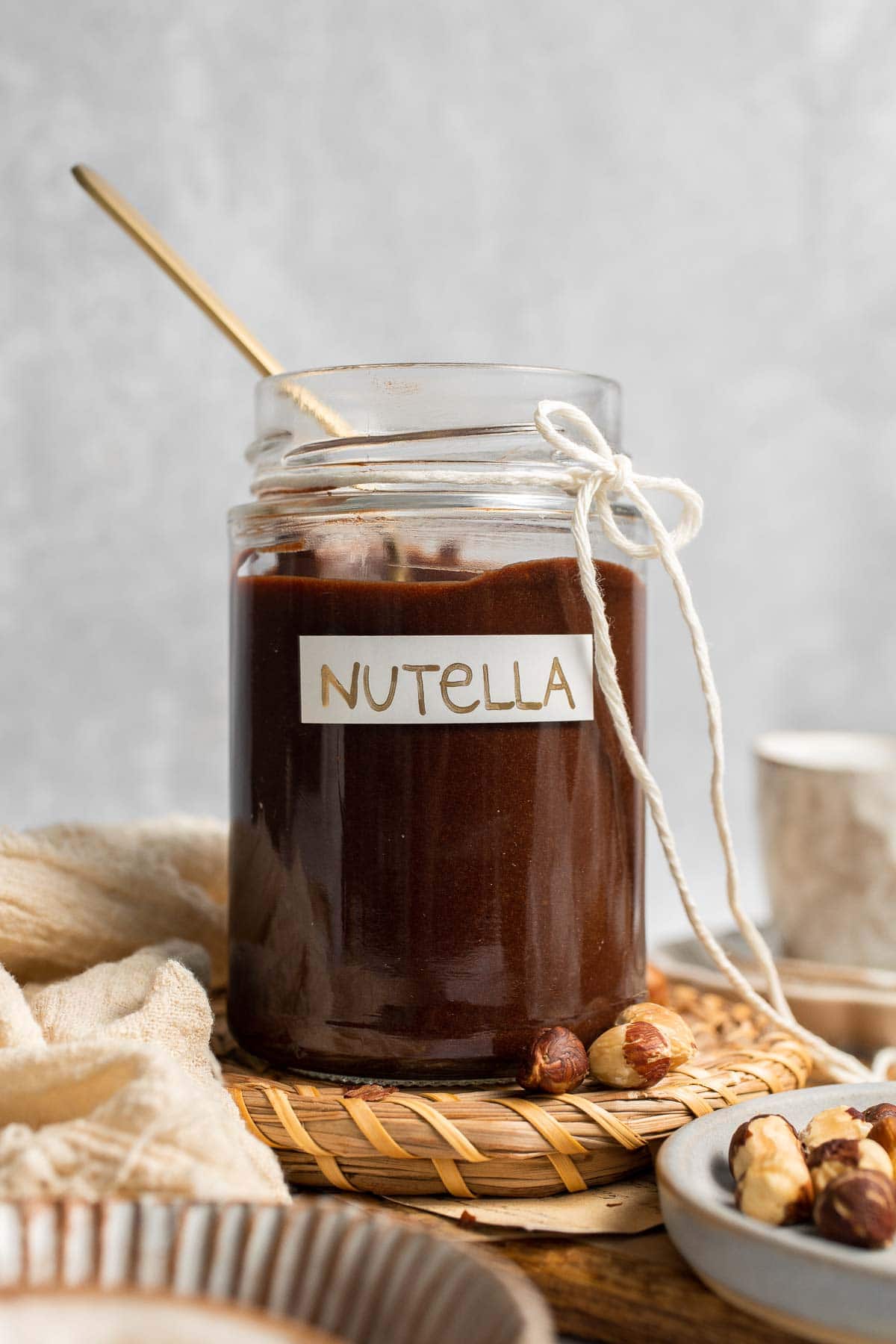 Skip the store-bought version and make your own homemade Nutella with this easy recipe. A chocolate hazelnut spread that is creamy, quick, and ready in 20! | aheadofthyme.com