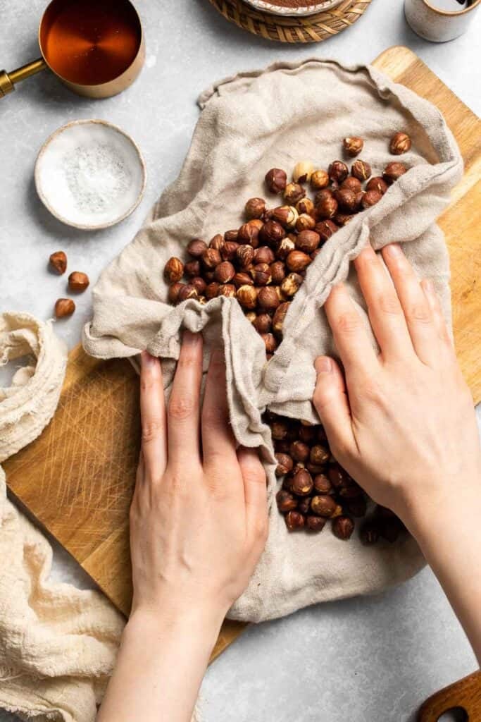 Skip the store-bought version and make your own homemade Nutella with this easy recipe. A chocolate hazelnut spread that is creamy, quick, and ready in 20! | aheadofthyme.com