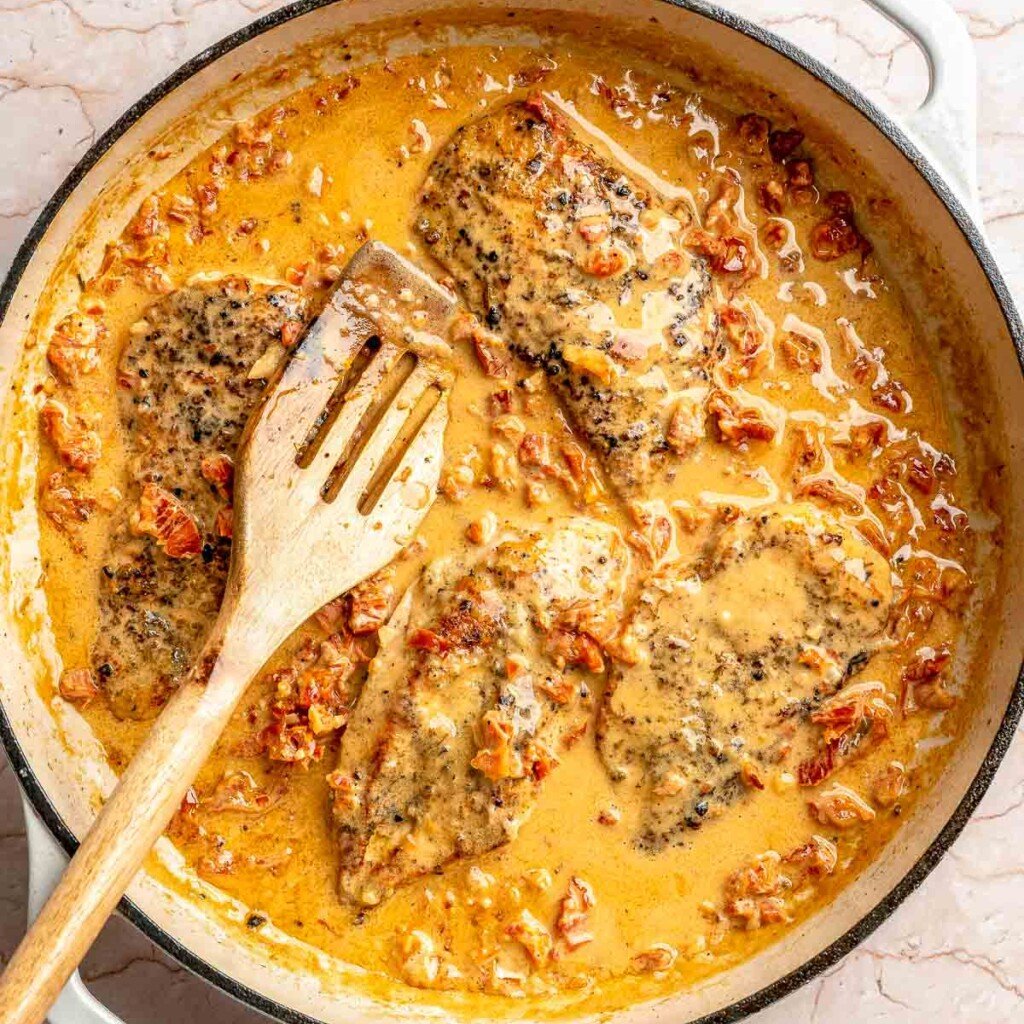 Creamy one pan Marry Me Chicken with sun-dried tomatoes is ready in 30 minutes for a restaurant-quality weeknight dinner that will have you saying "I do".