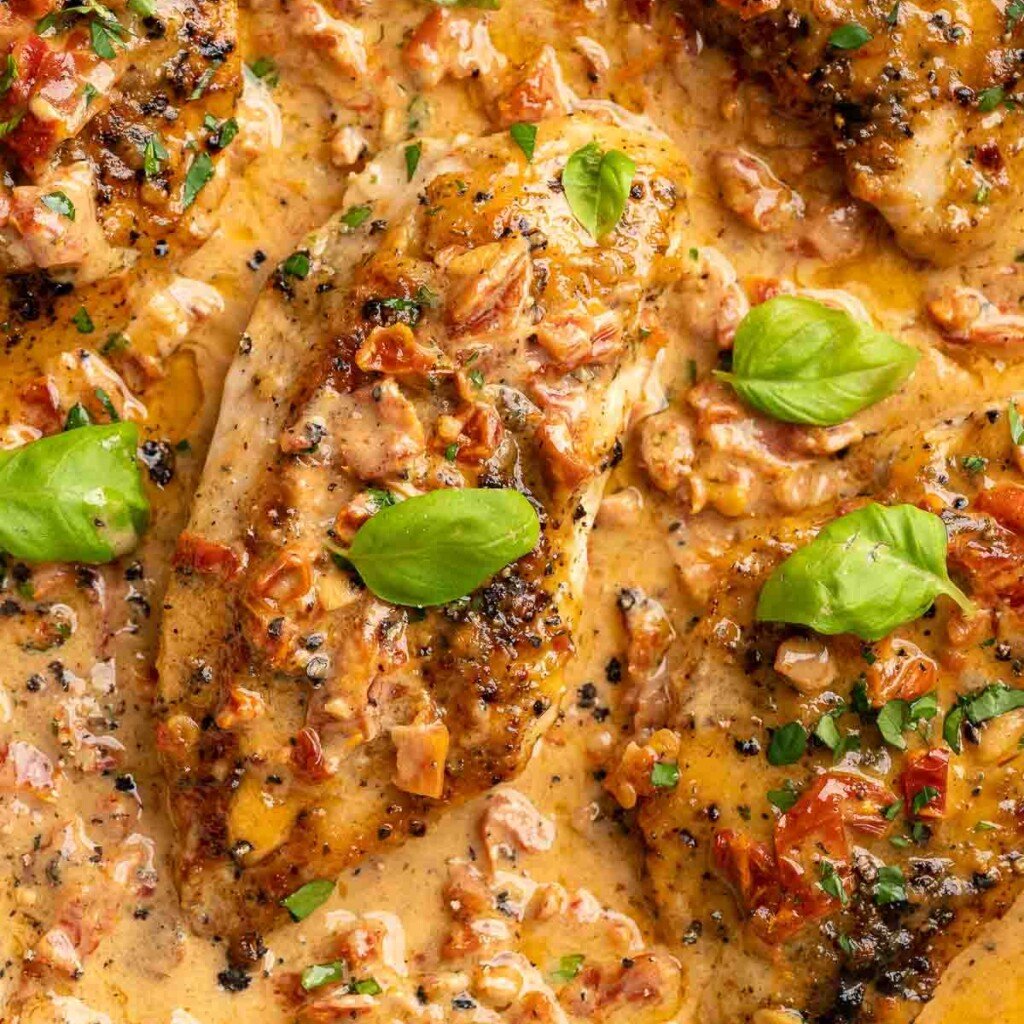 Creamy one pan Marry Me Chicken with sun-dried tomatoes is ready in 30 minutes for a restaurant-quality weeknight dinner that will have you saying "I do".