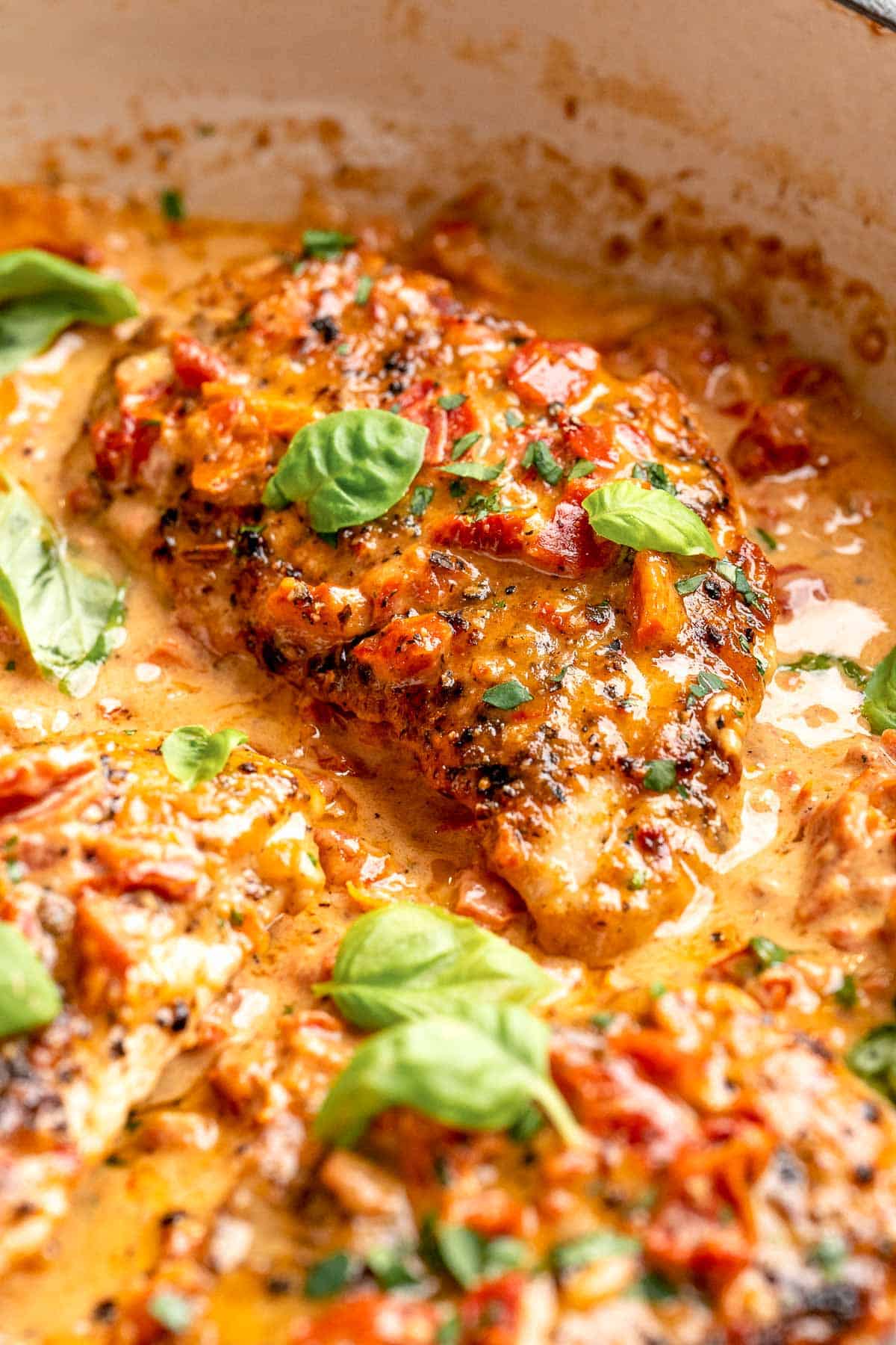 Creamy one pan Marry Me Chicken with sun-dried tomatoes is ready in 30 minutes for a restaurant-quality weeknight dinner that will have you saying "I do".