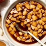 Add a touch of sweetness to your breakfast or dessert with this easy caramelized apple topping recipe. Perfect for pancakes, waffles, ice cream, and more! | aheadofthyme.com