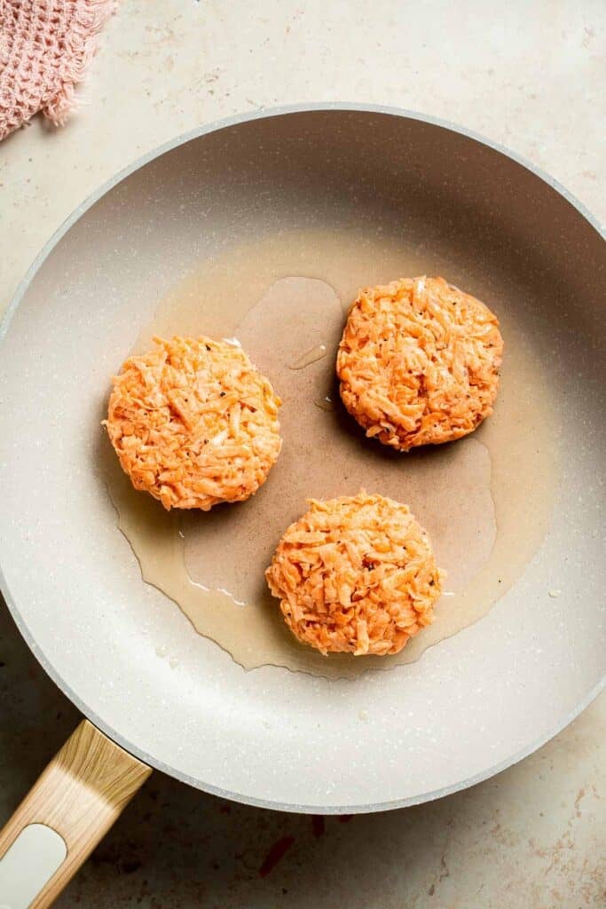Crispy Sweet Potato Hash Browns are a quick, easy, and healthy breakfast side. Golden brown edges with tender, flavorful centers every time! | aheadofthyme.com