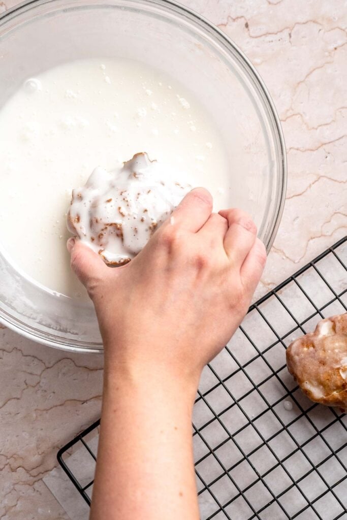 Old fashioned apple fritters are crispy, fluffy, and packed with juicy apples, warm spices, and a sweet glaze. A bakery-style treat at home! | aheadofthyme.com