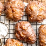 Old fashioned apple fritters are crispy, fluffy, and packed with juicy apples, warm spices, and a sweet glaze. A bakery-style treat at home! | aheadofthyme.com